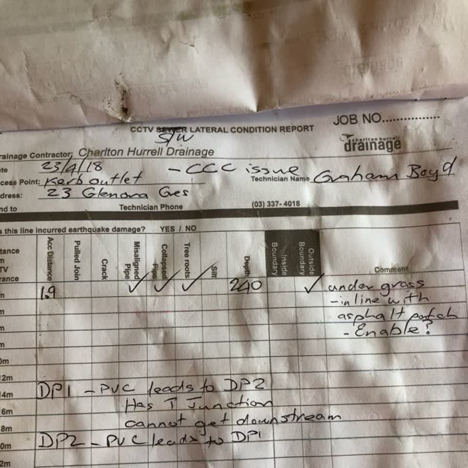 The photograph attached to this wastewater/stormwater report