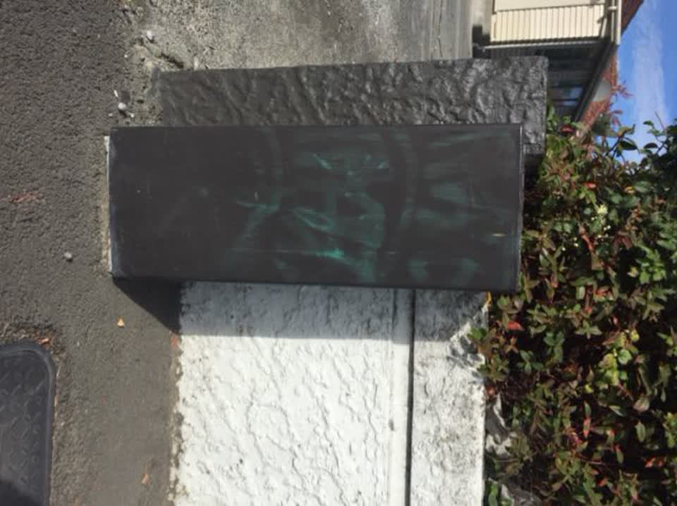 The photograph attached to this graffiti report