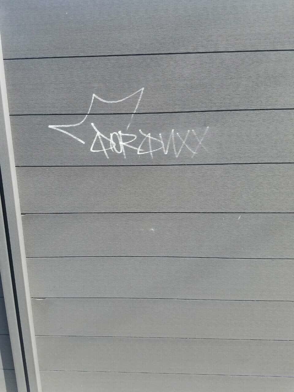 The photograph attached to this graffiti report