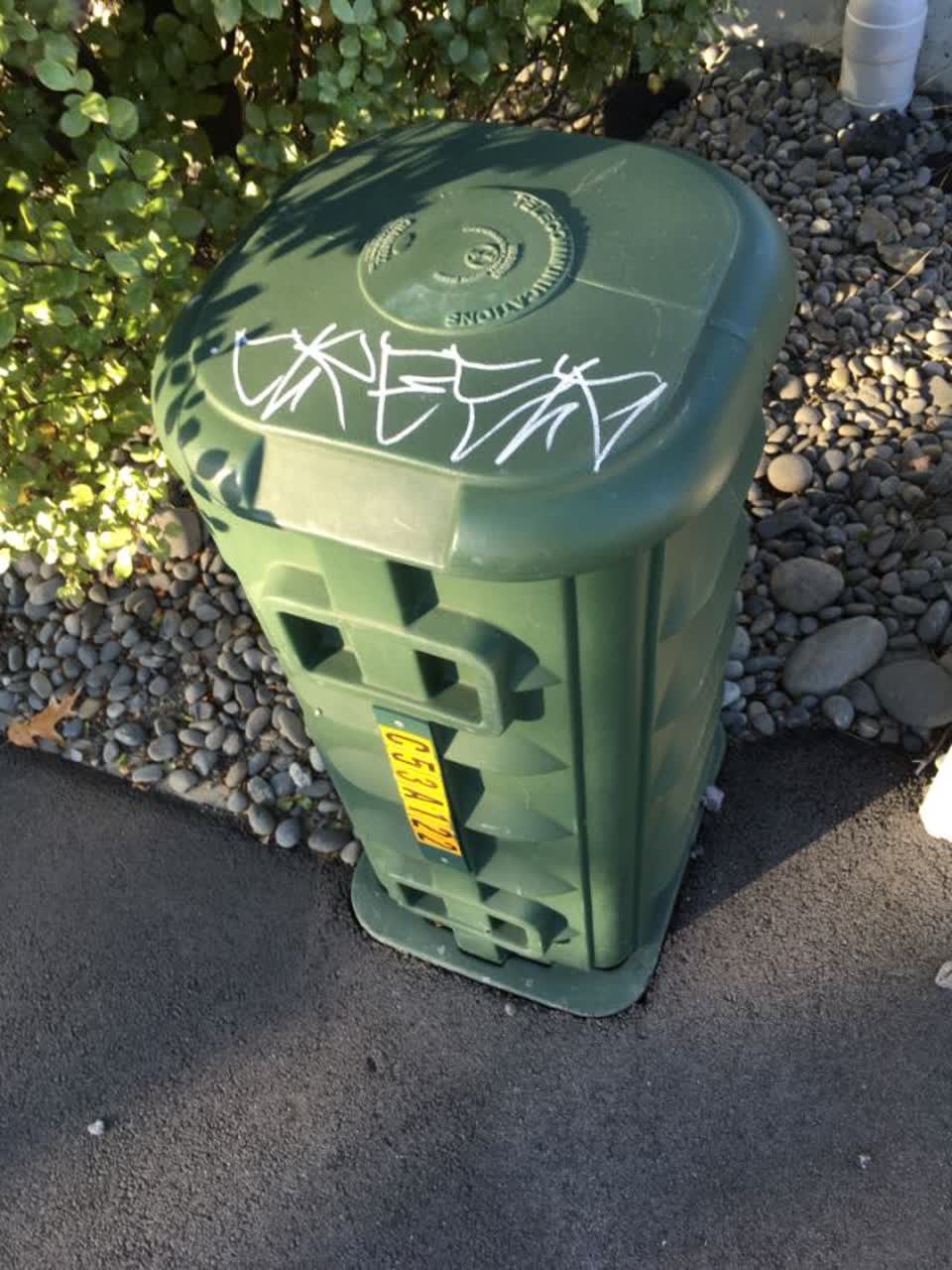 The photograph attached to this graffiti report