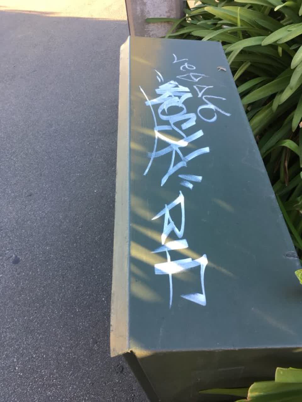 The photograph attached to this graffiti report