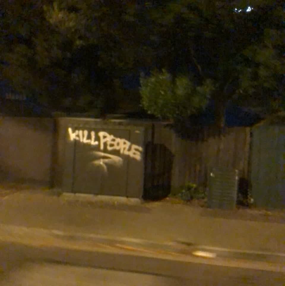 The photograph attached to this graffiti report