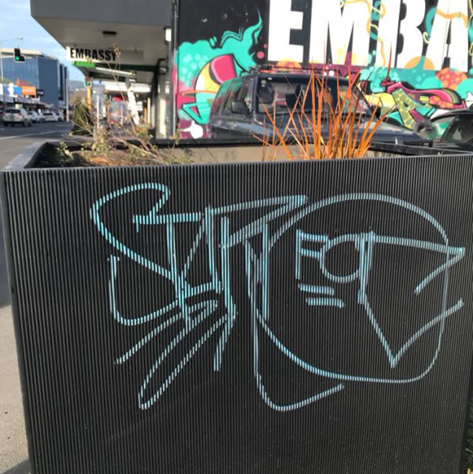 The photograph attached to this graffiti report