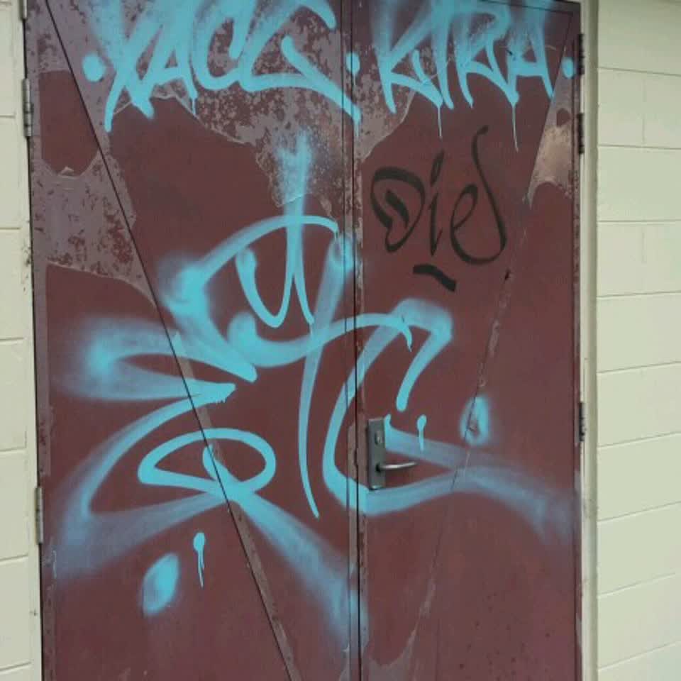 The photograph attached to this graffiti report