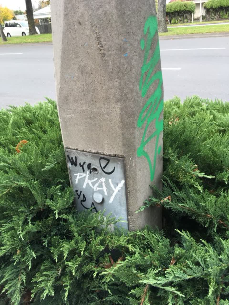 The photograph attached to this graffiti report