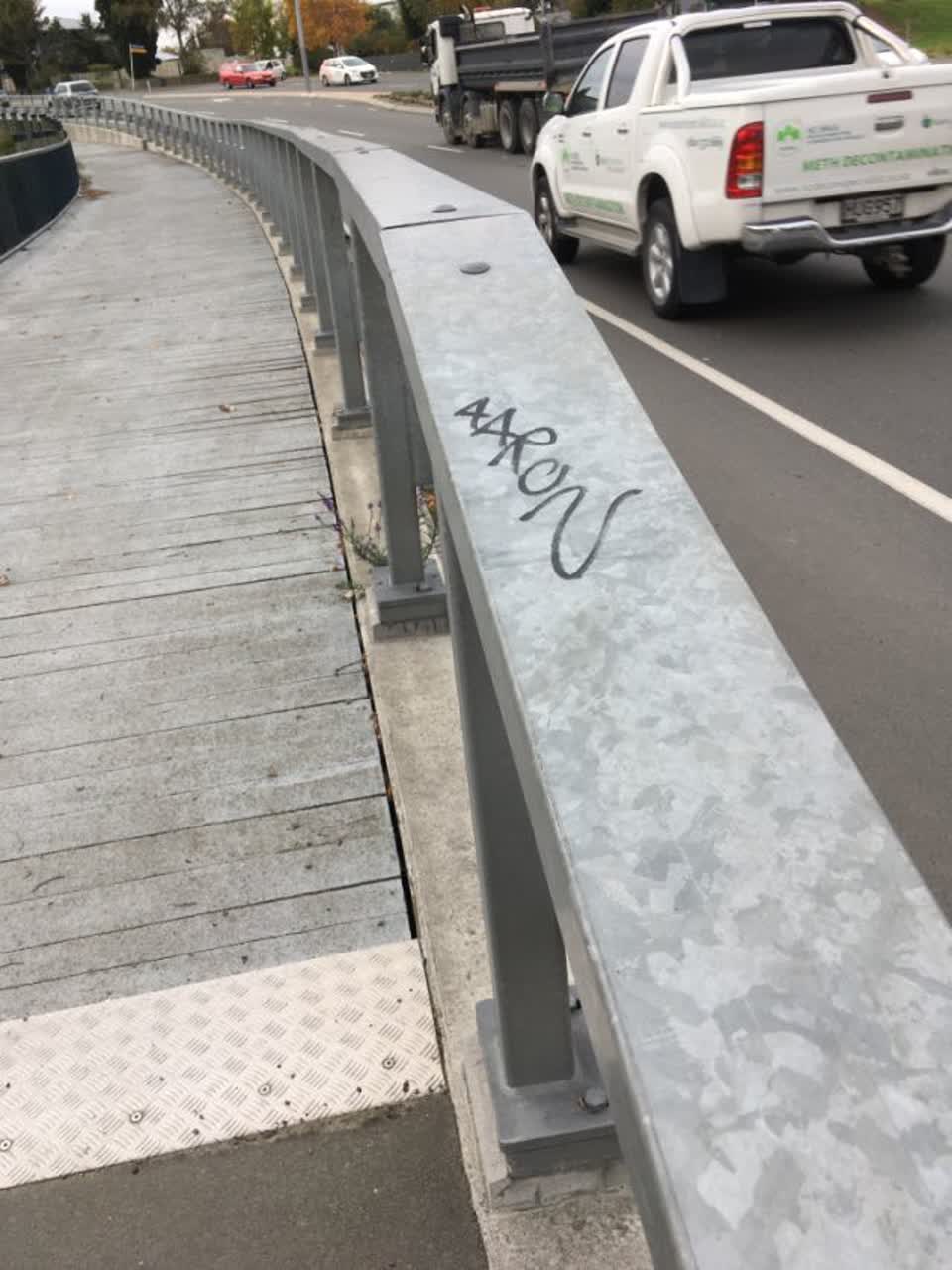 The photograph attached to this graffiti report