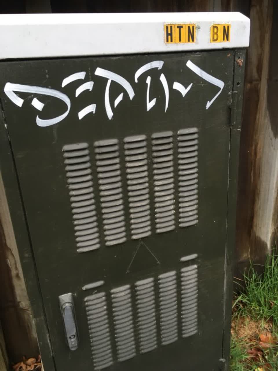 The photograph attached to this graffiti report