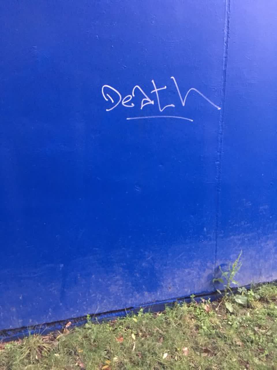 The photograph attached to this graffiti report