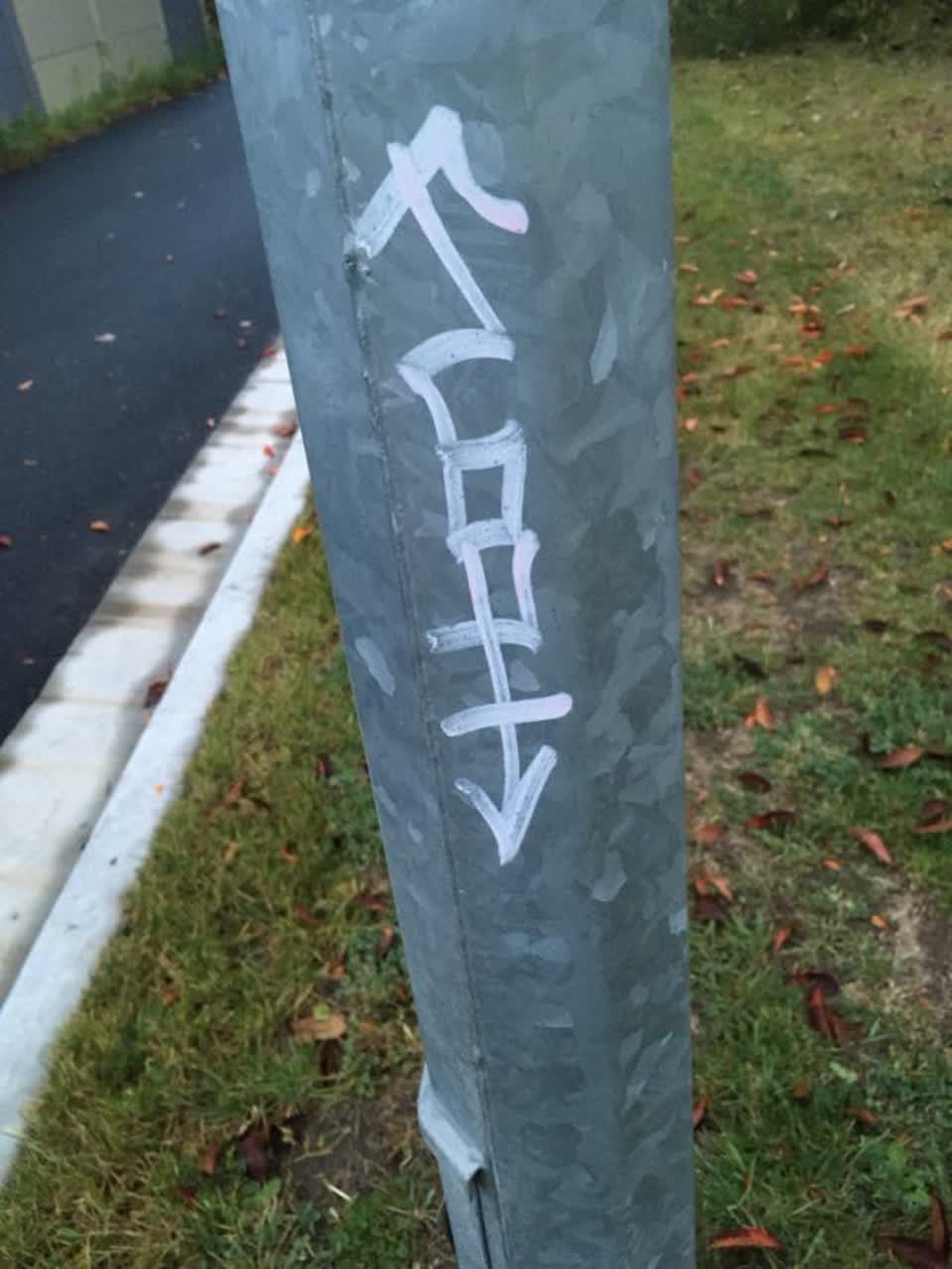 The photograph attached to this graffiti report