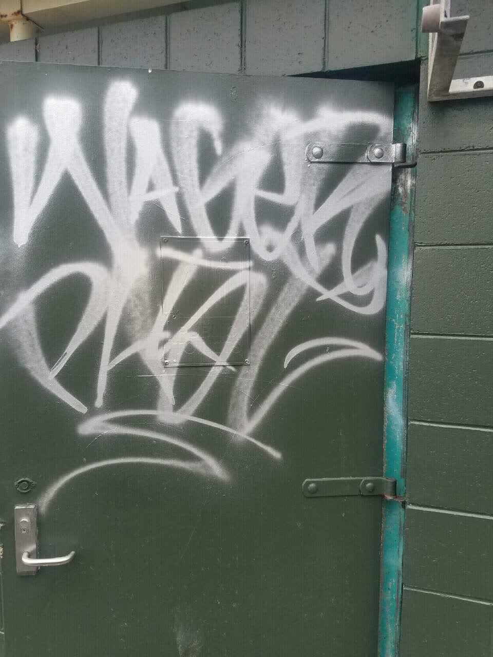 The photograph attached to this graffiti report