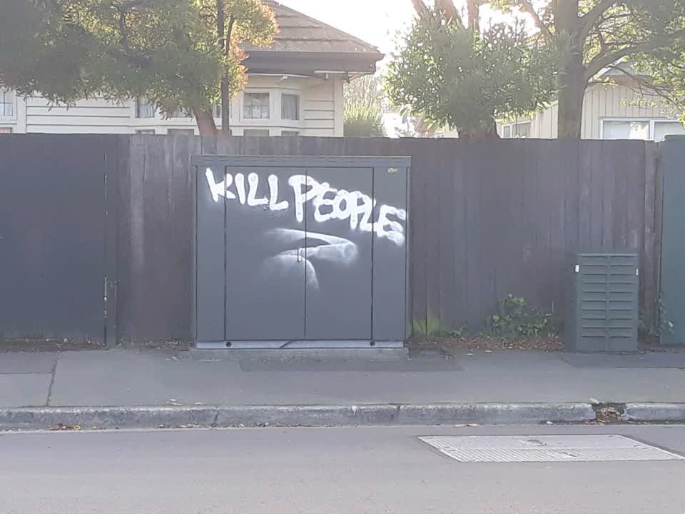 The photograph attached to this graffiti report