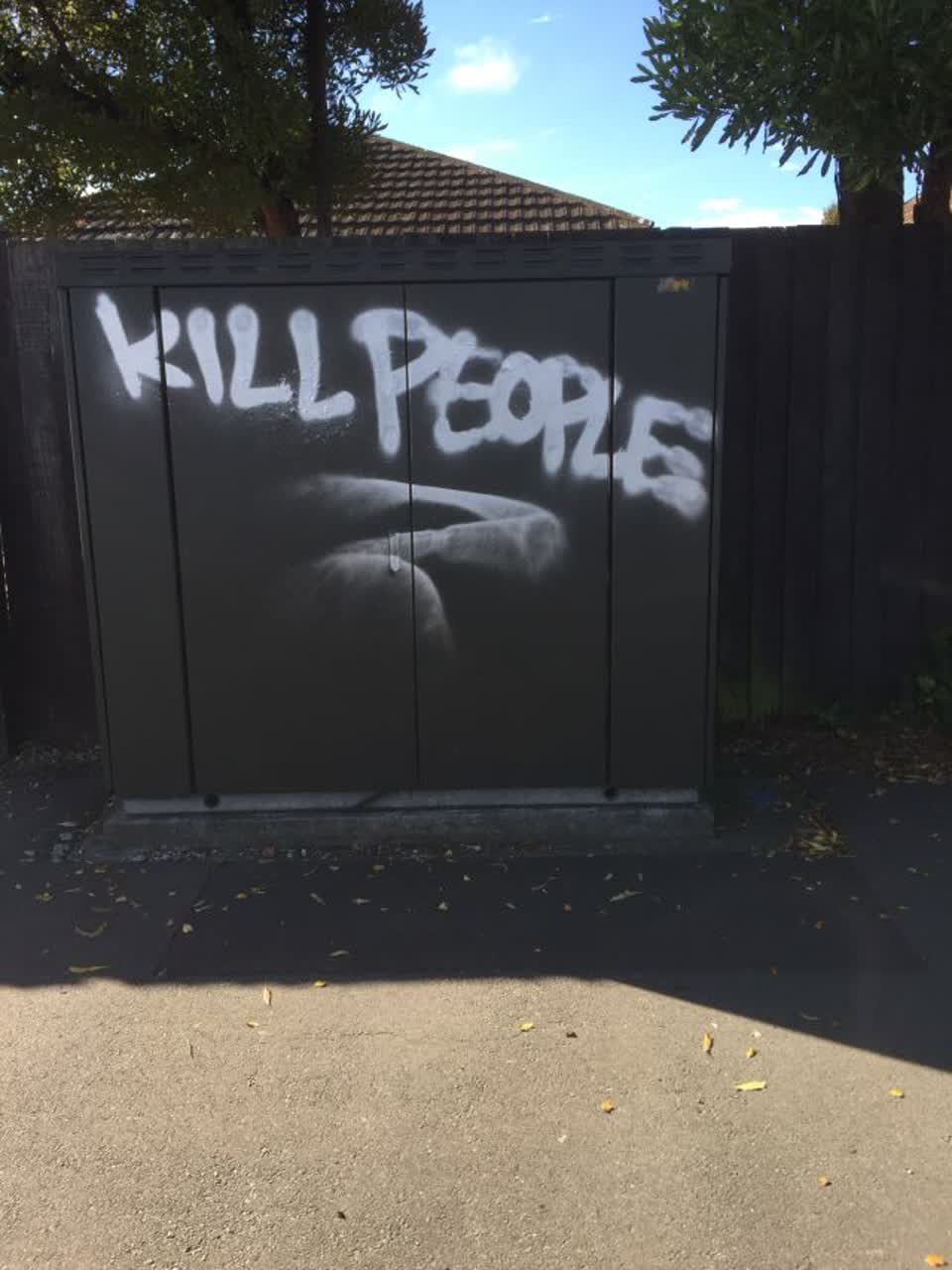 The photograph attached to this graffiti report