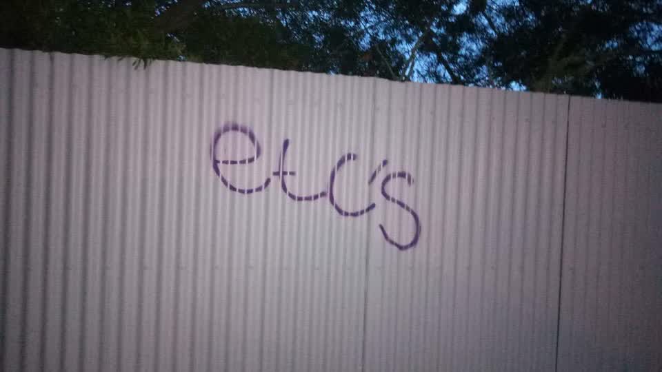 The photograph attached to this graffiti report
