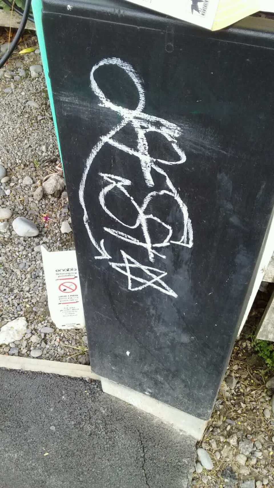 The photograph attached to this graffiti report