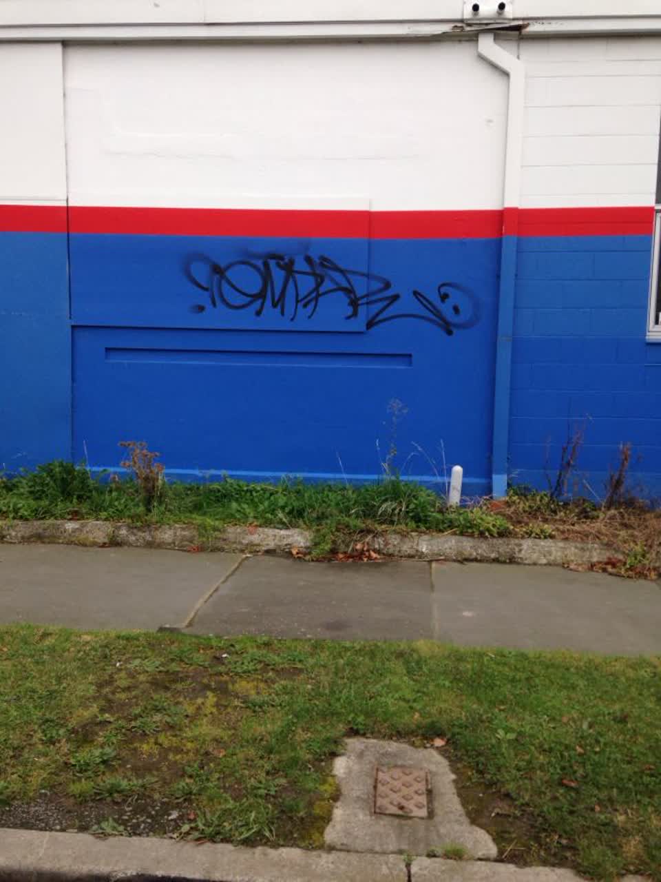 The photograph attached to this graffiti report