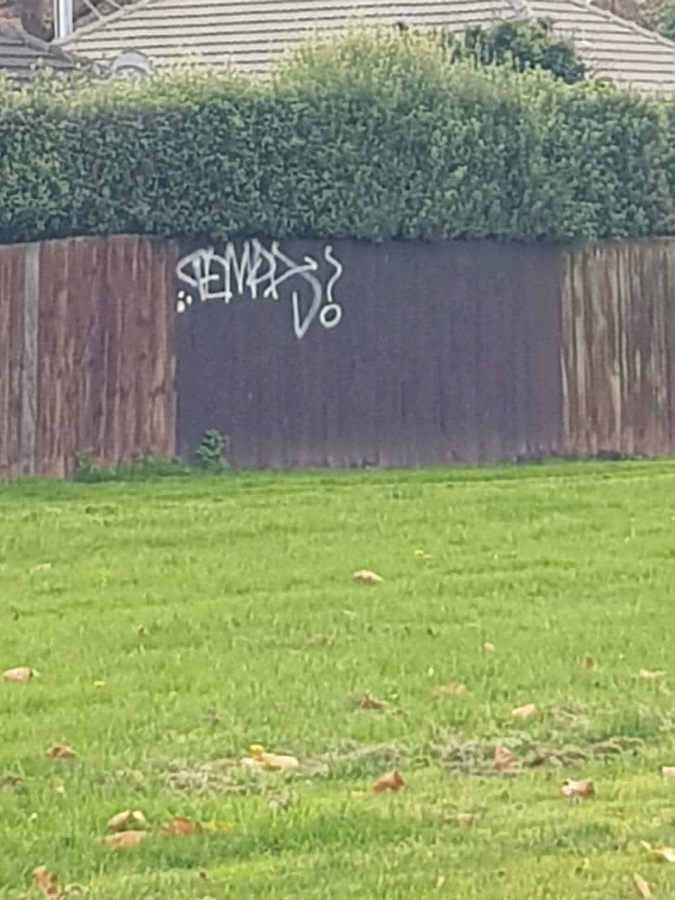 The photograph attached to this graffiti report