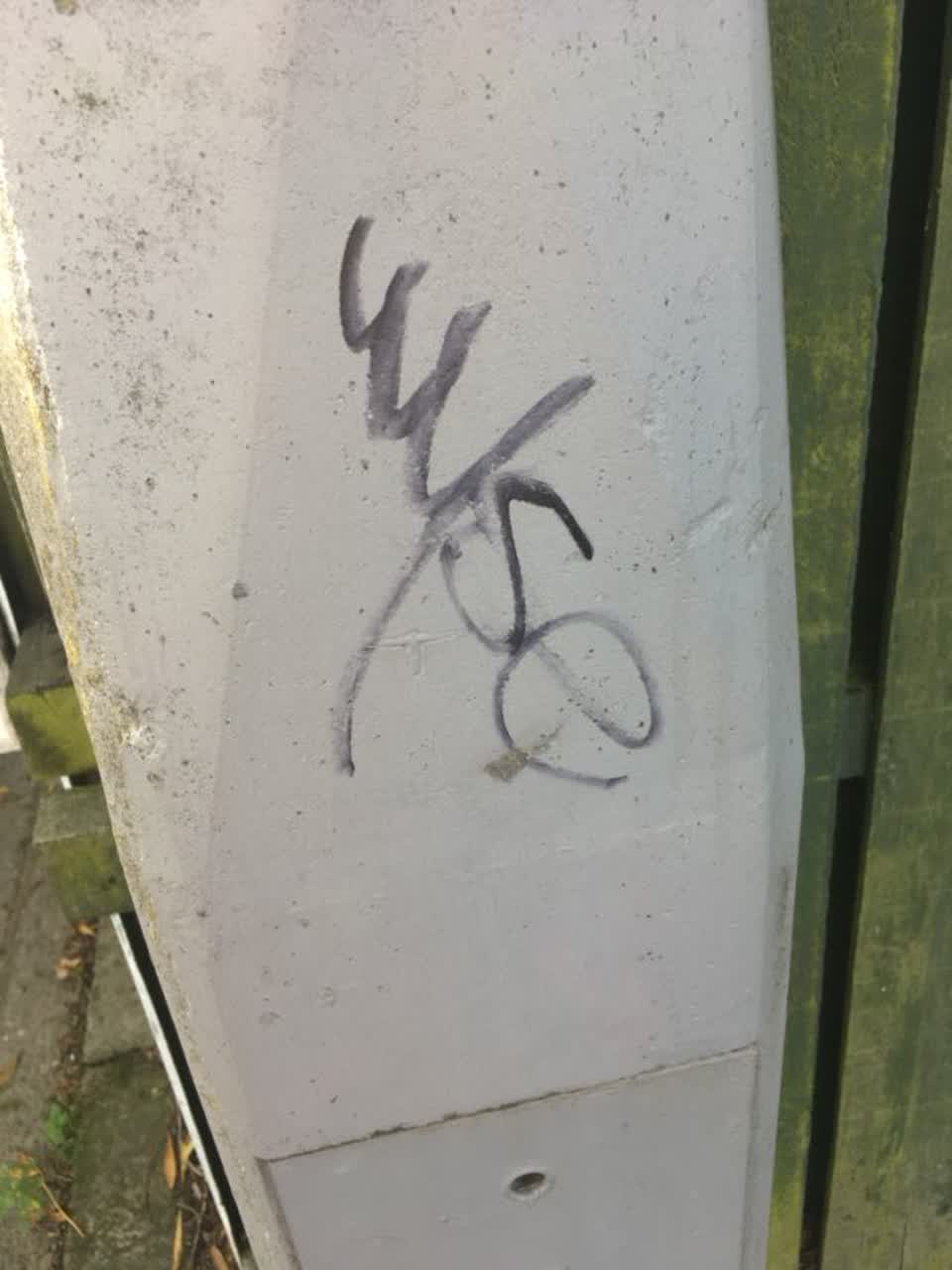 The photograph attached to this graffiti report