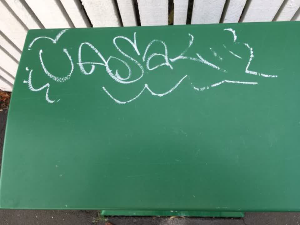 The photograph attached to this graffiti report