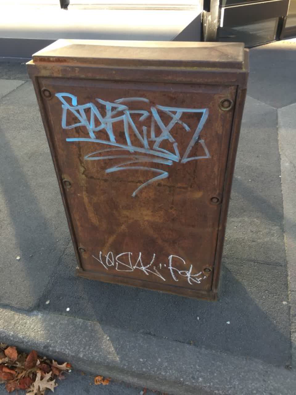 The photograph attached to this graffiti report
