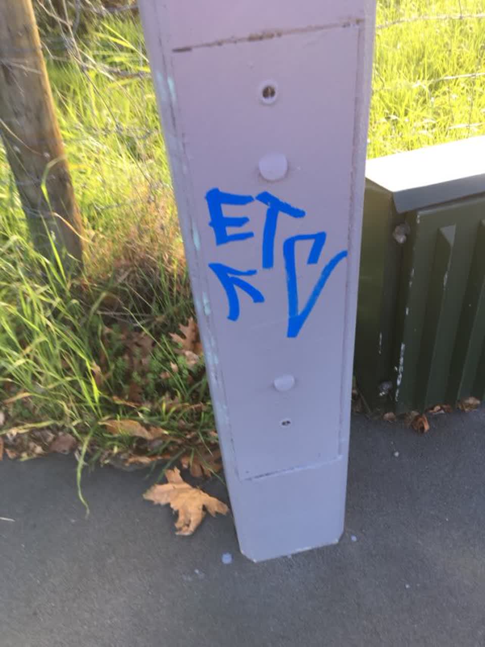 The photograph attached to this graffiti report