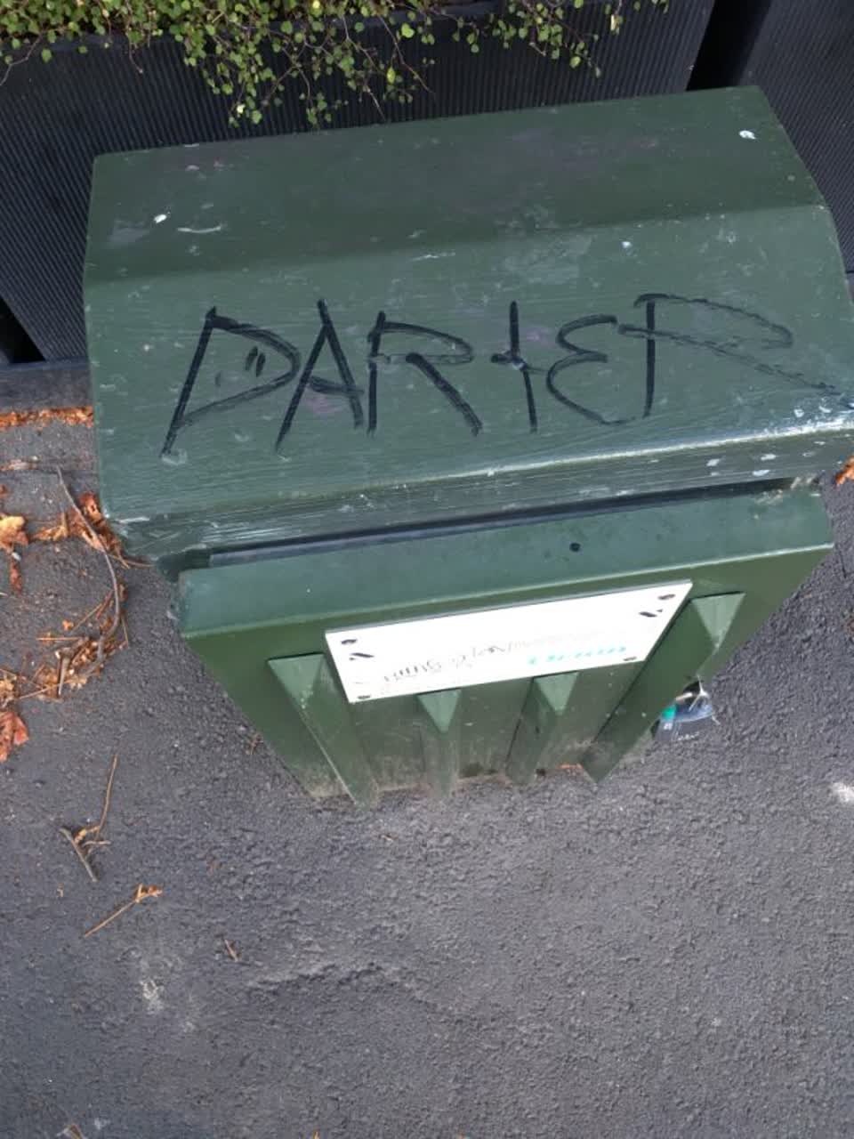 The photograph attached to this graffiti report