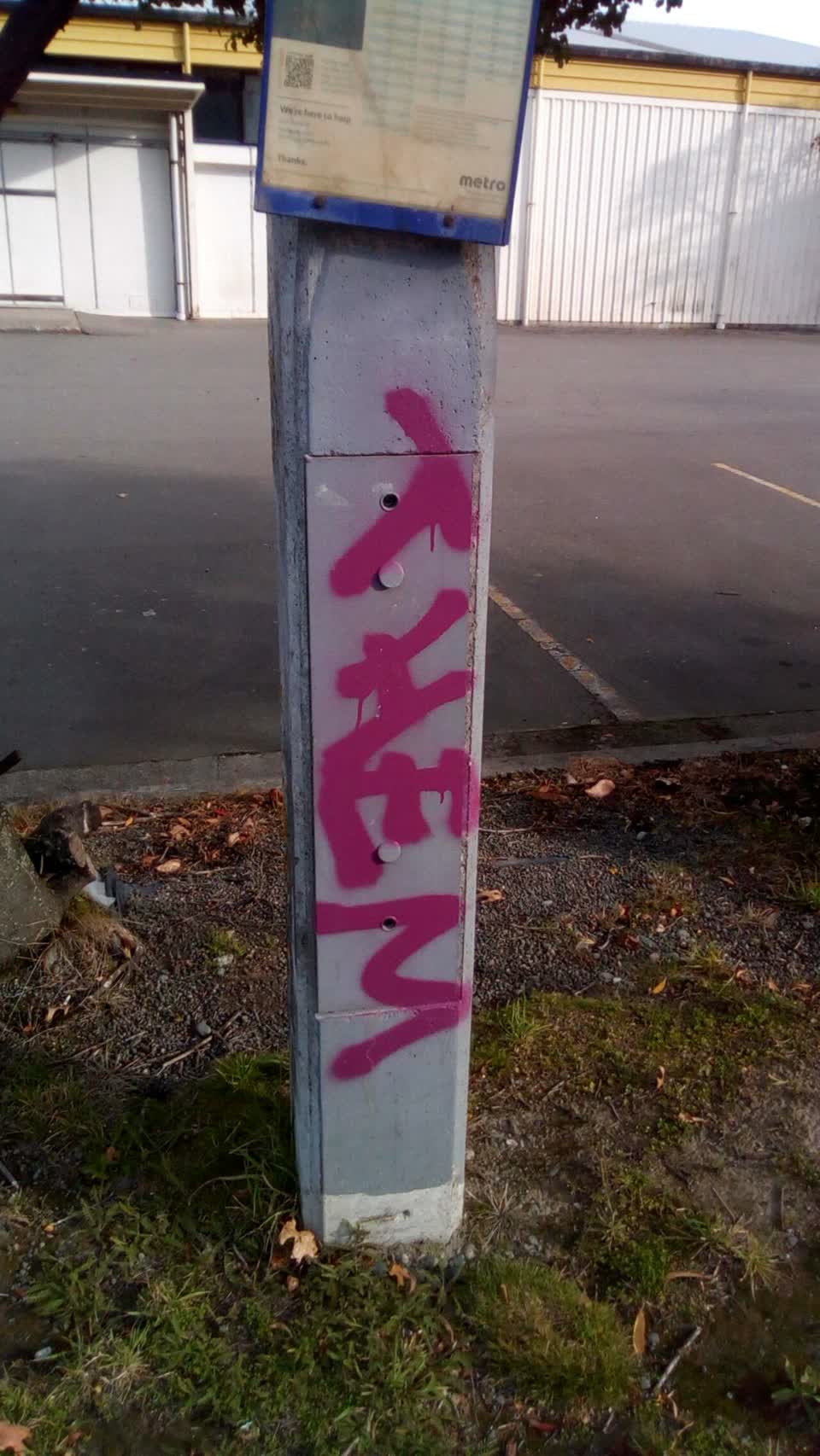 The photograph attached to this graffiti report