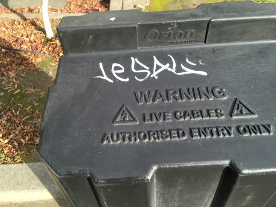 The photograph attached to this graffiti report