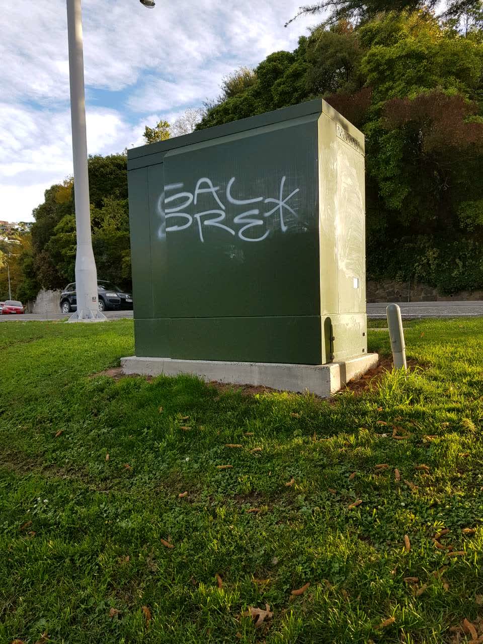 The photograph attached to this graffiti report