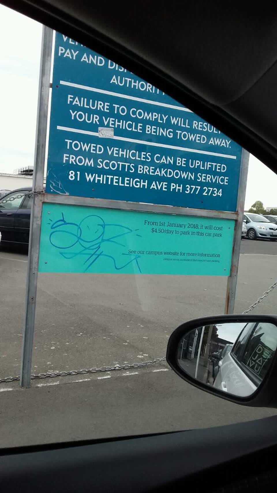 The photograph attached to this graffiti report