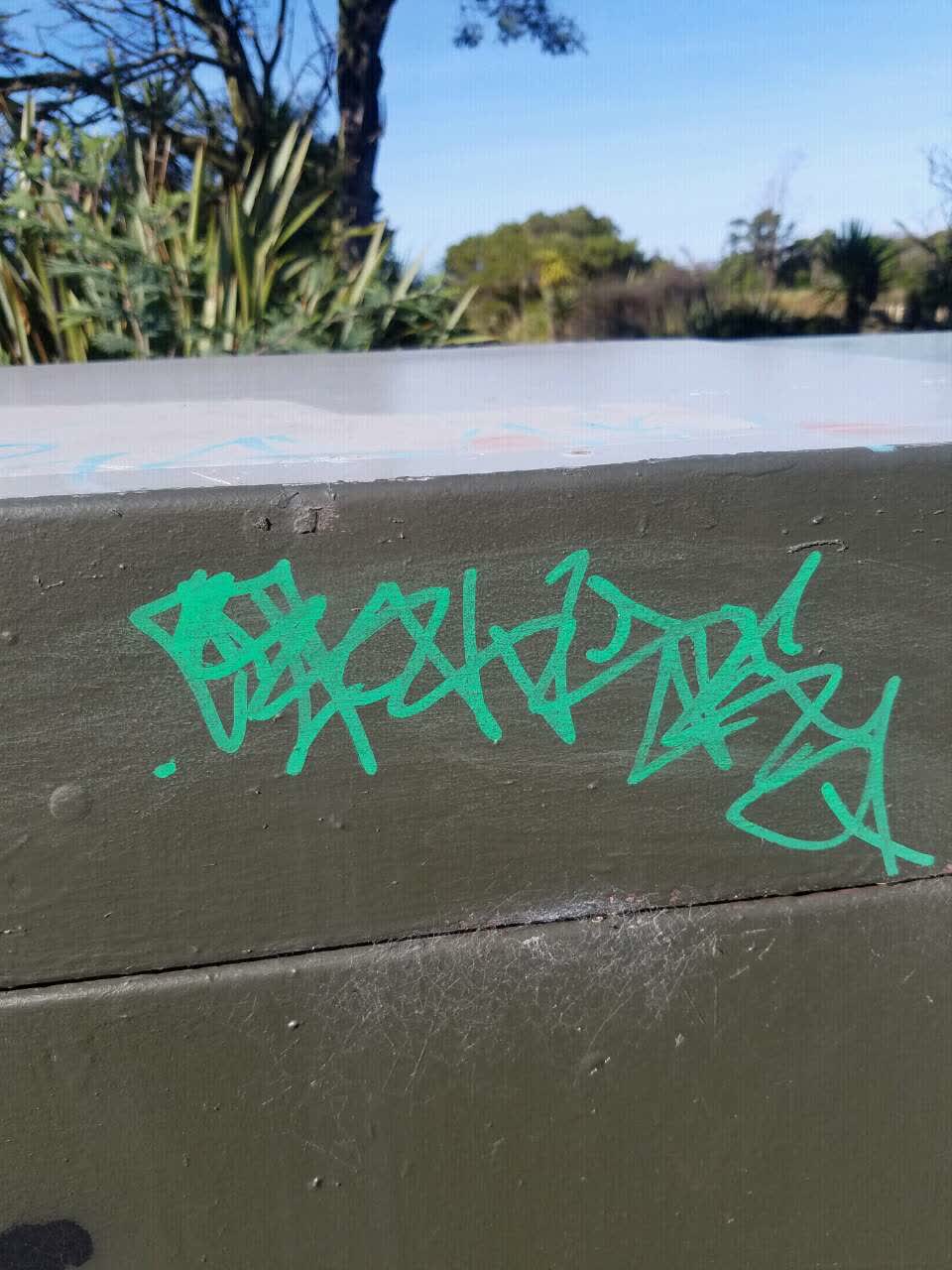 The photograph attached to this graffiti report