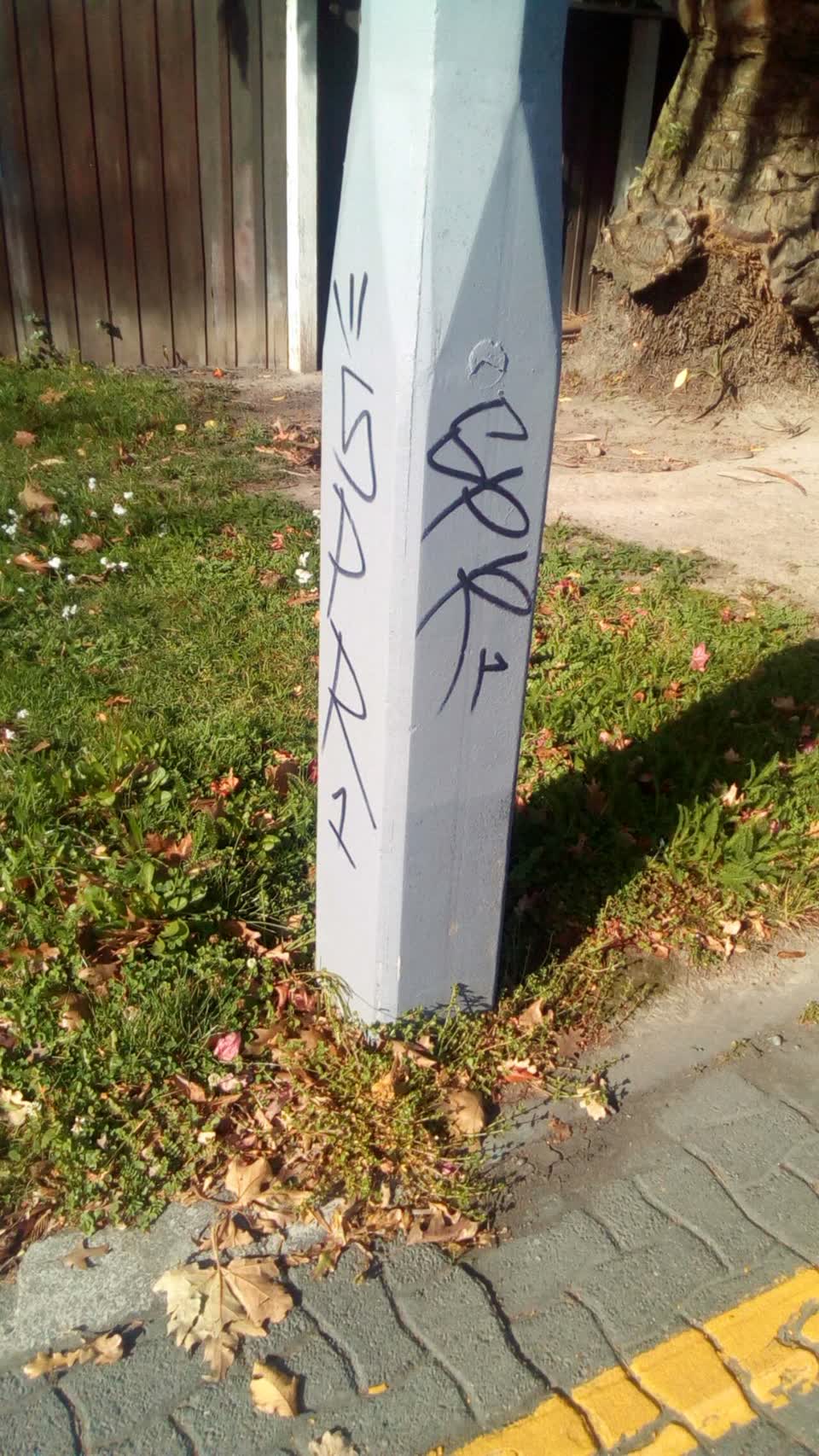 The photograph attached to this graffiti report