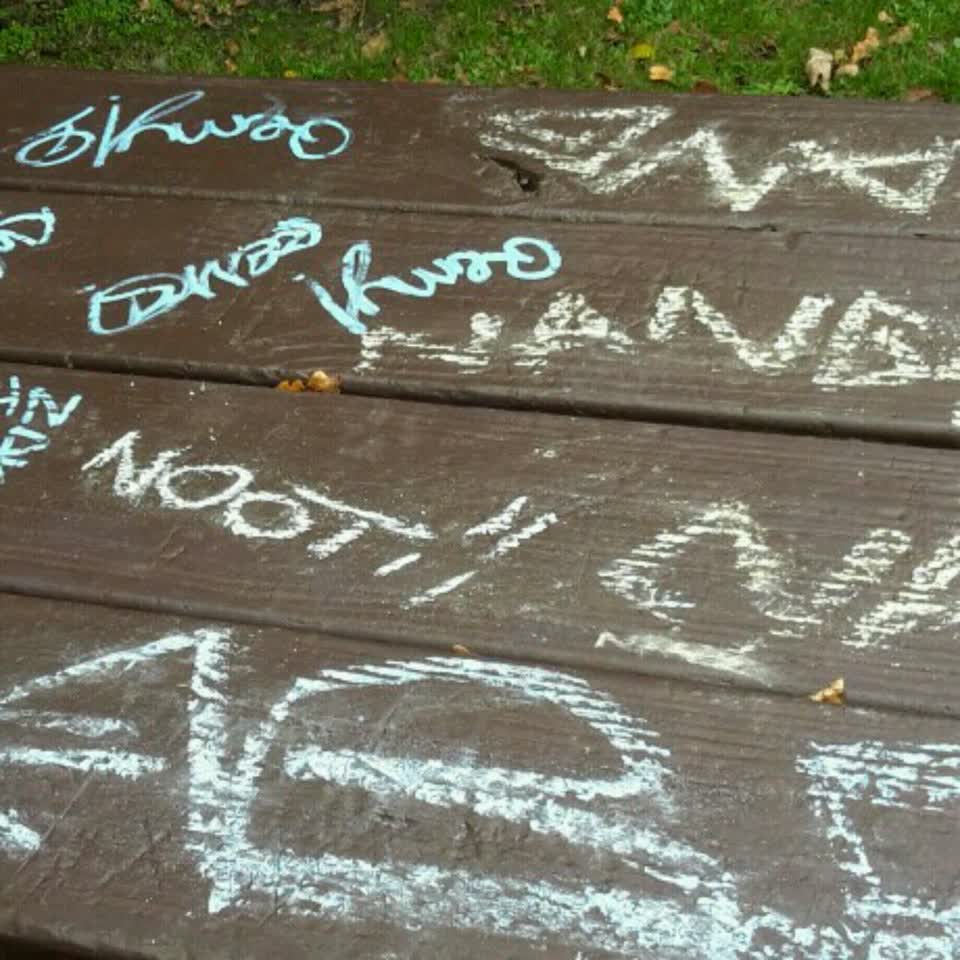 The photograph attached to this graffiti report