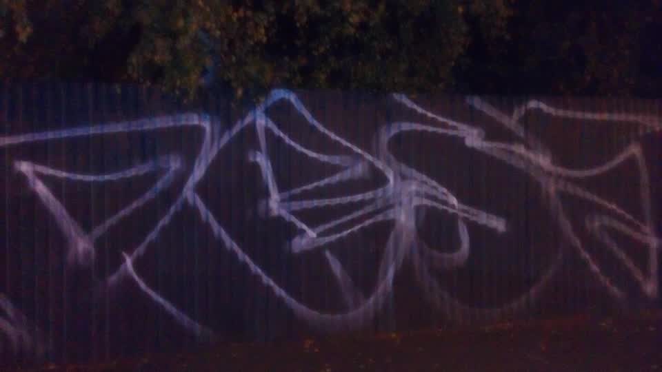 The photograph attached to this graffiti report