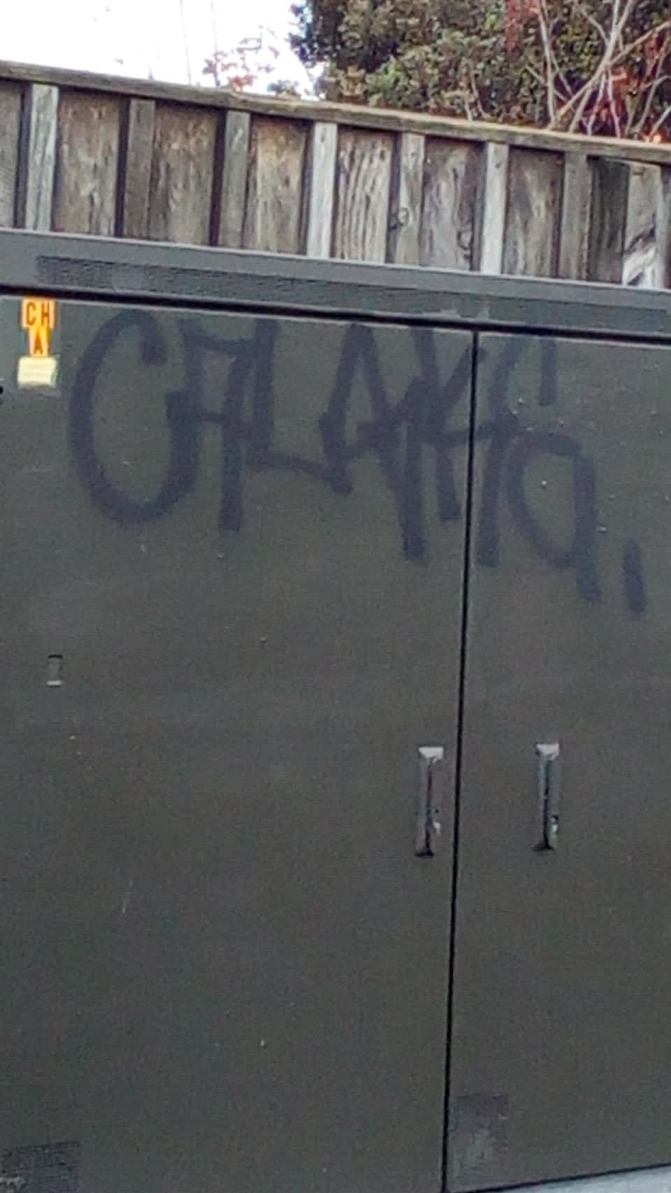 The photograph attached to this graffiti report