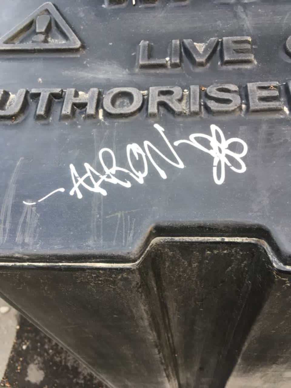 The photograph attached to this graffiti report