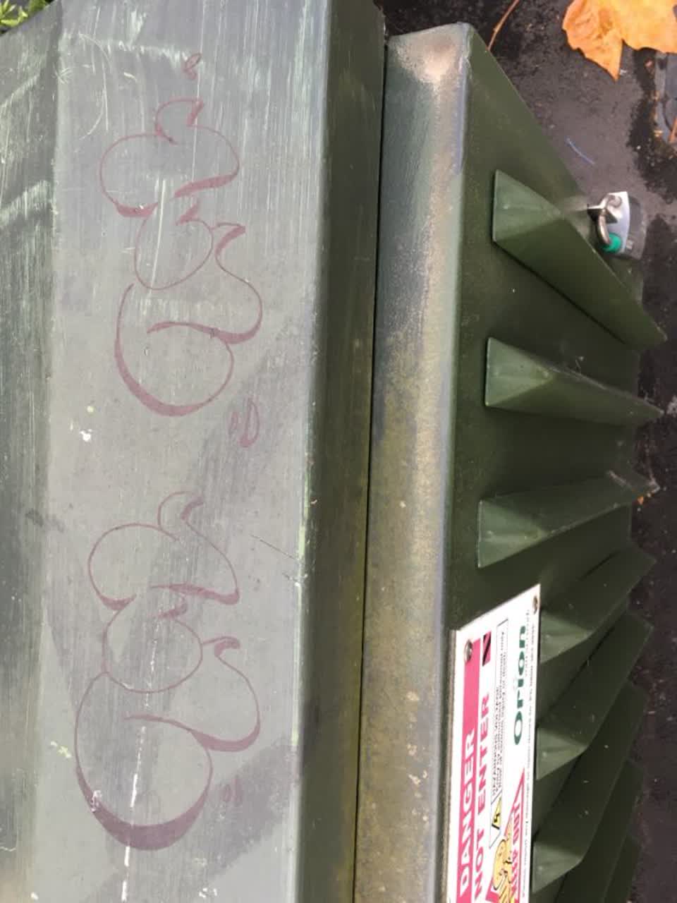 The photograph attached to this graffiti report