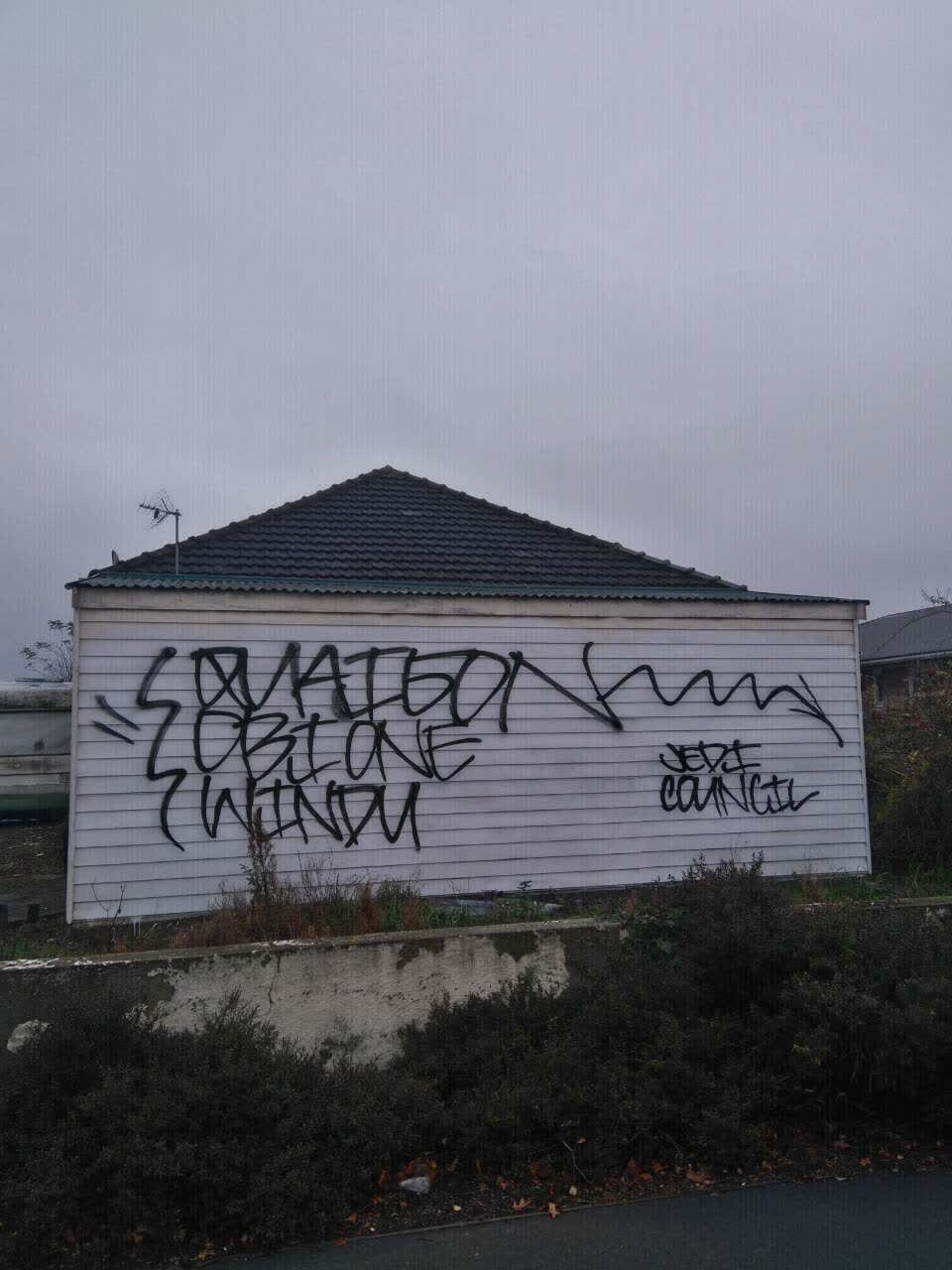 The photograph attached to this graffiti report