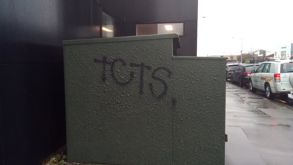 The photograph attached to this graffiti report