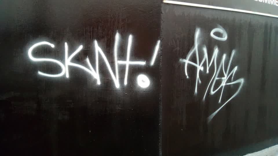 The photograph attached to this graffiti report