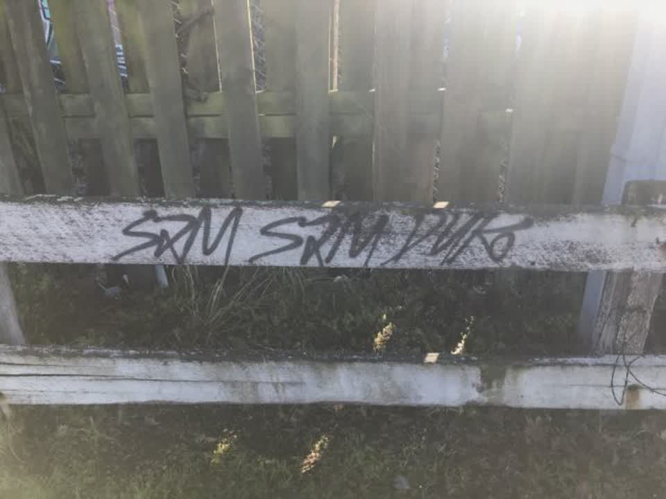 The photograph attached to this graffiti report