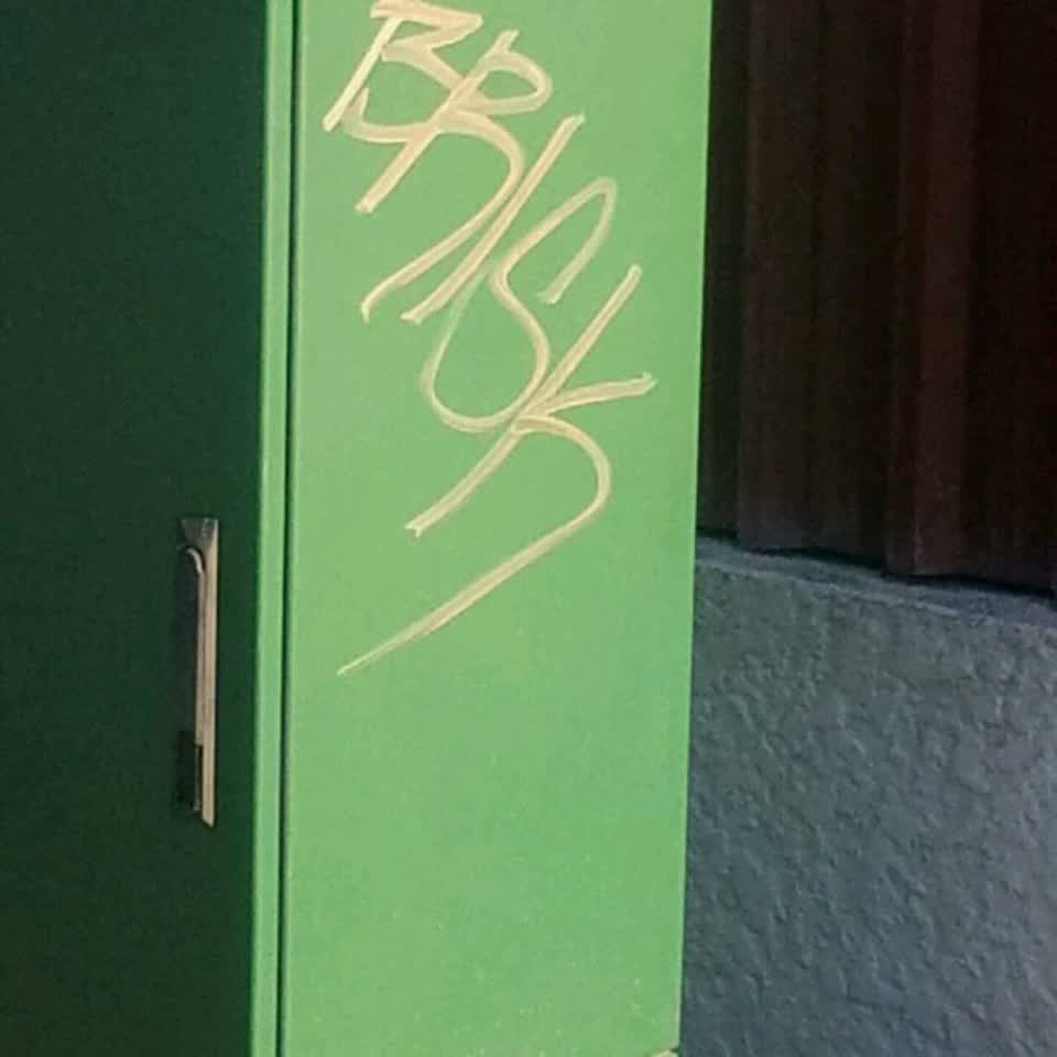 The photograph attached to this graffiti report