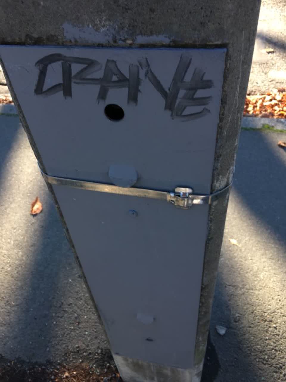The photograph attached to this graffiti report