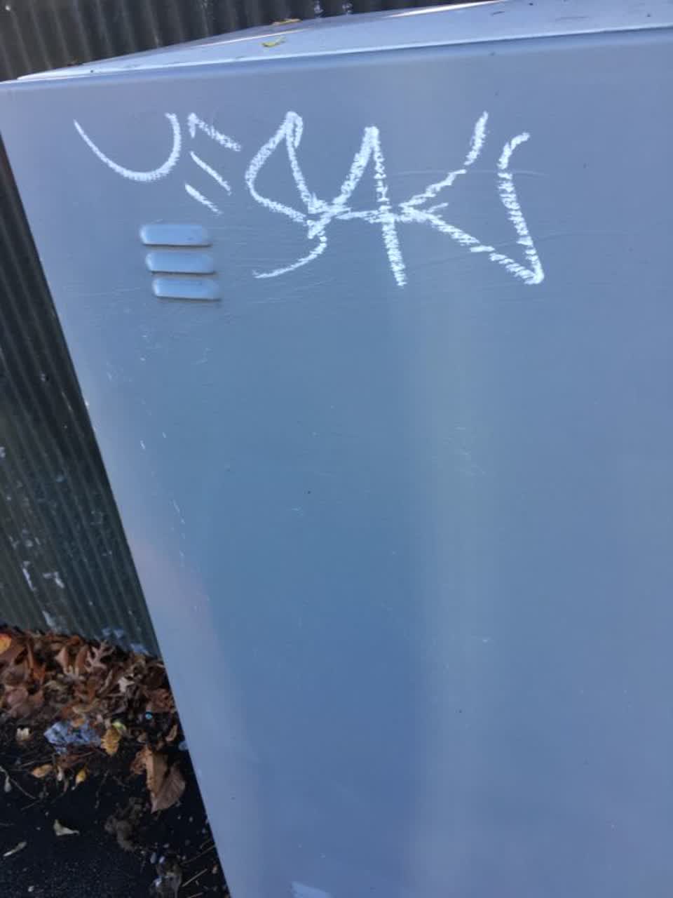 The photograph attached to this graffiti report