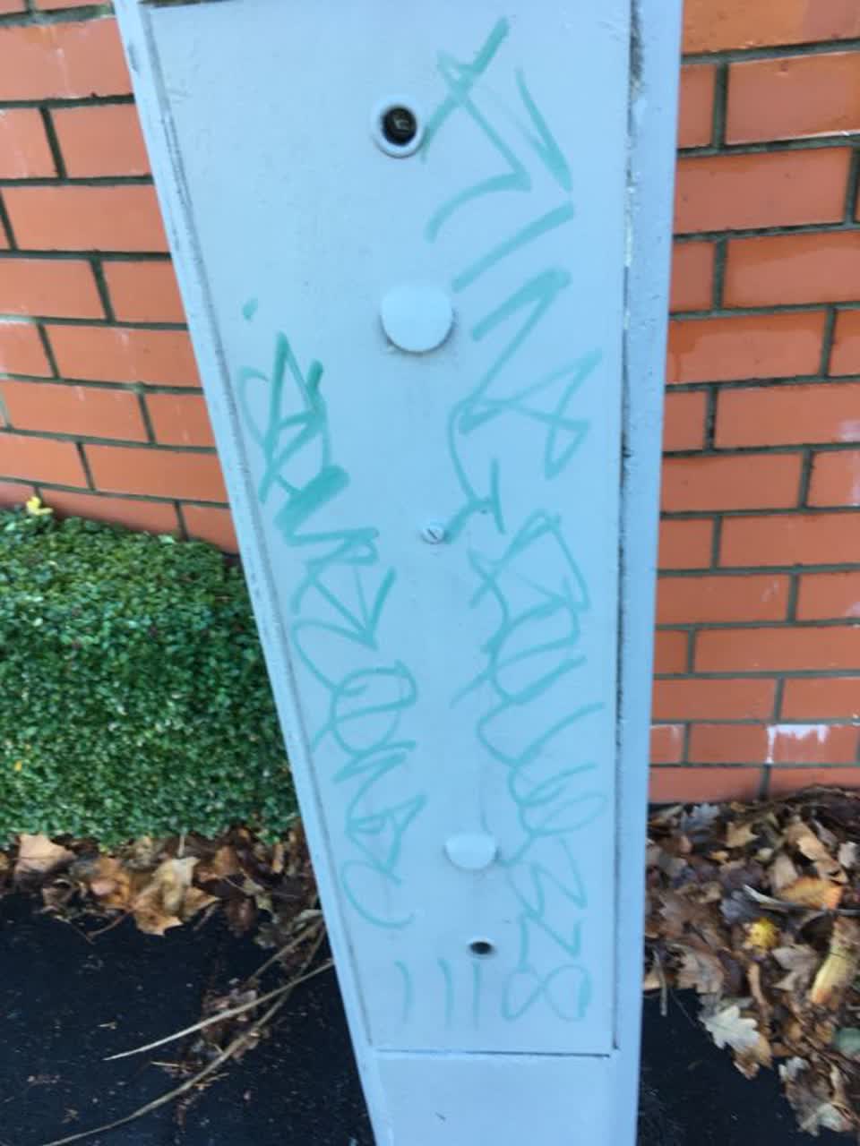 The photograph attached to this graffiti report