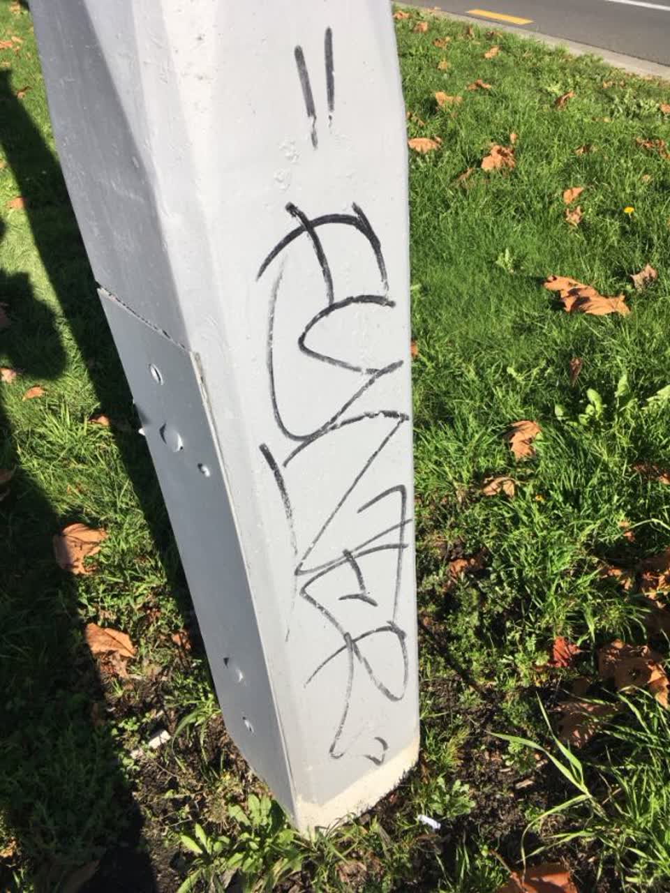 The photograph attached to this graffiti report