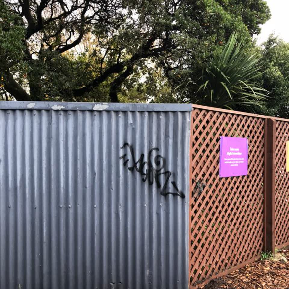 The photograph attached to this graffiti report