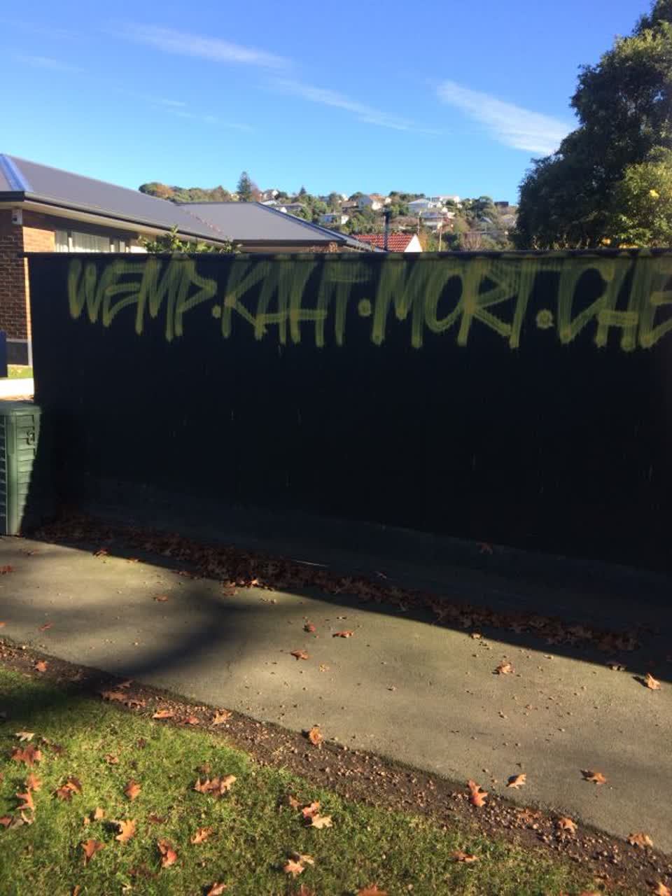 The photograph attached to this graffiti report