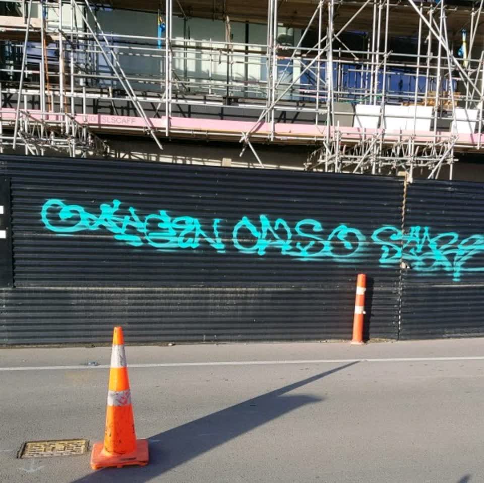 The photograph attached to this graffiti report