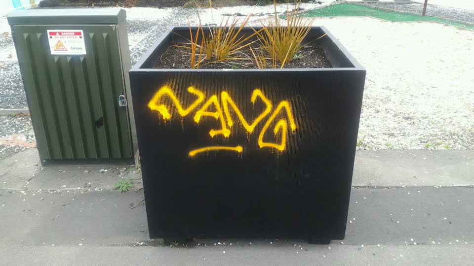 The photograph attached to this graffiti report