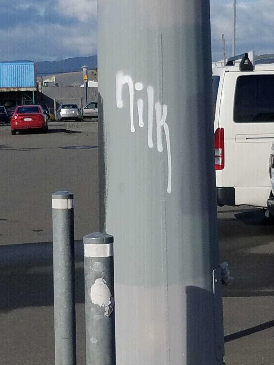 The photograph attached to this graffiti report